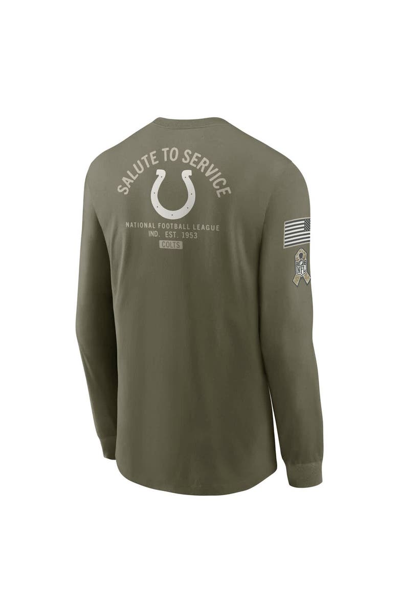 Nike Men's Nike Olive Indianapolis Colts 2025 Salute to Service Sideline Long Sleeve T-Shirt, Alternate, color, 