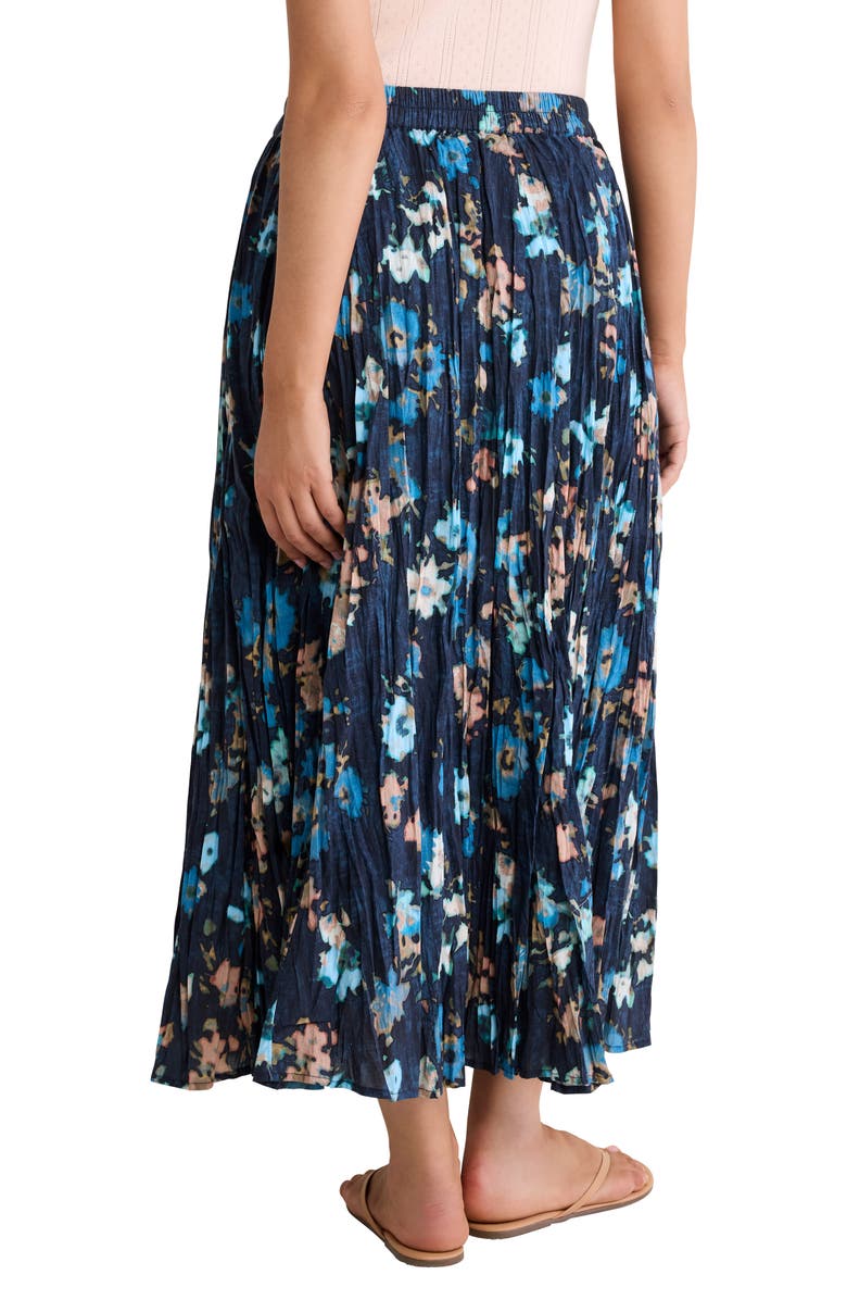 NIC+ZOE Floral Cotton Crinkle Maxi Skirt, Alternate, color, Indigo Multi