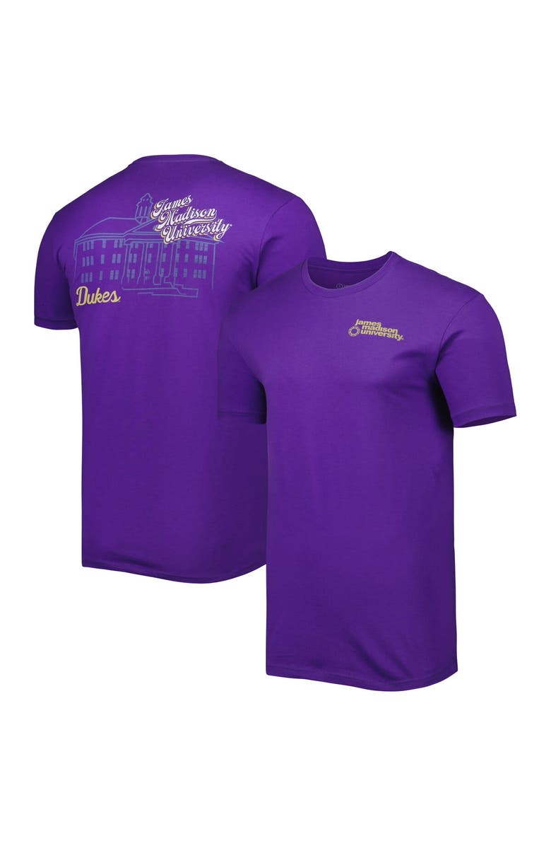 IMAGE ONE Men's Purple James Madison Dukes Mascot Scenery Premium T-Shirt, Alternate, color, Purple