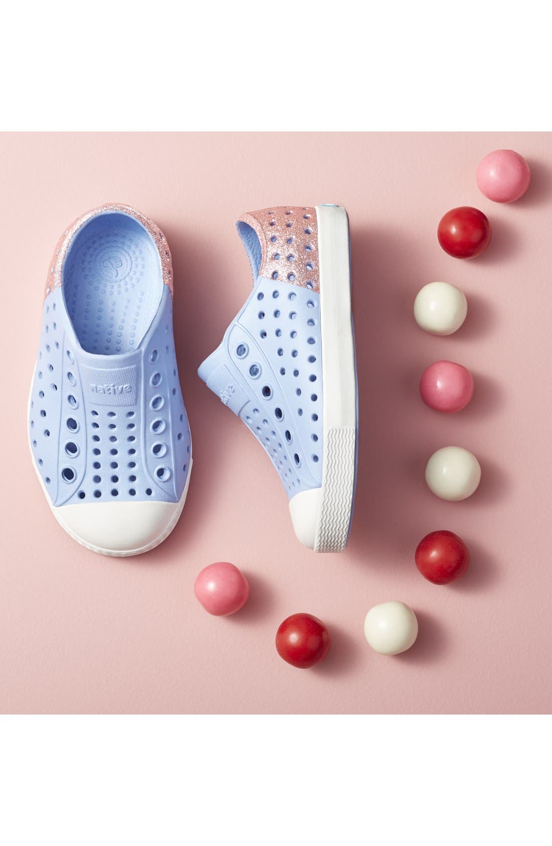 Shoes 'Jefferson' Perforated Slip-On, Alternate, color, PRINCESS PINK/ GREY/ GLITTER