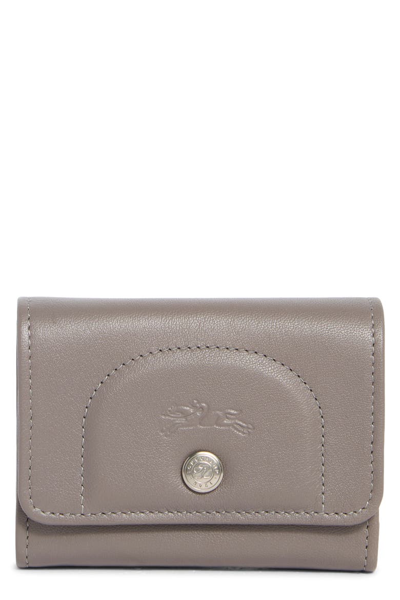 Le Pliage Xtra Leather Flap Card Case, Main, color, PEBBLE