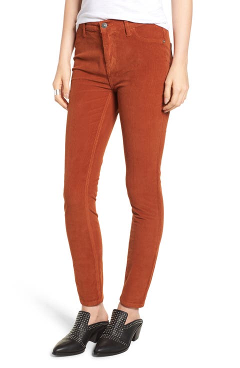 High Waist Skinny Corduroy Pants