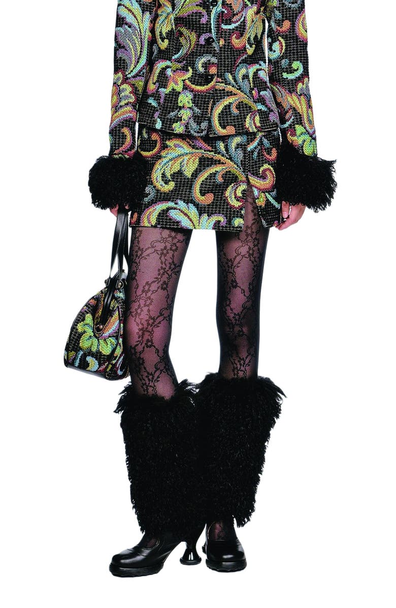 Anna Sui Tapestry Mini Skirt, Alternate, color, Black Multi