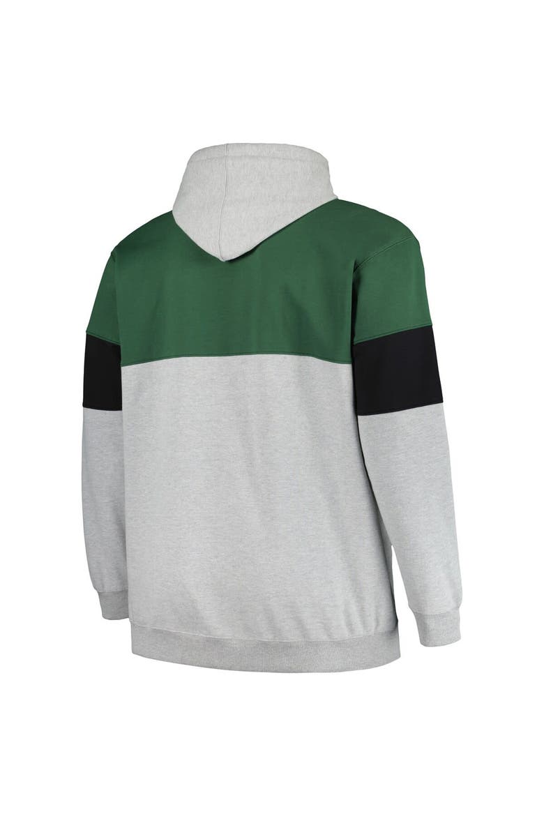 Men's Fanatics Branded Hunter Green/Black Milwaukee Bucks Big & Tall Pullover Hoodie, Alternate, color, Hunter Green