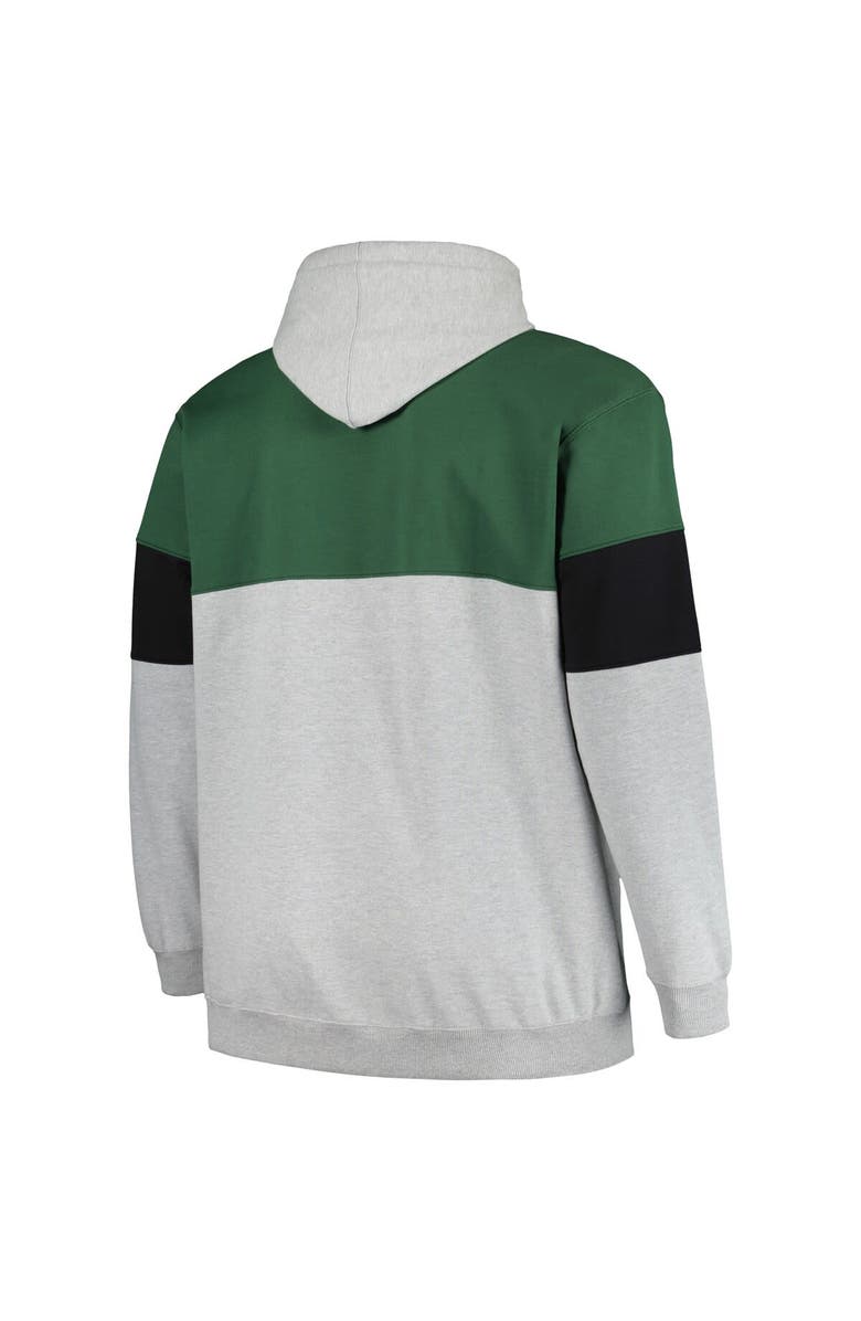FANATICS Men's Fanatics Branded Hunter Green/Black Milwaukee Bucks Big & Tall Pullover Hoodie, Alternate, color, Hunter Green