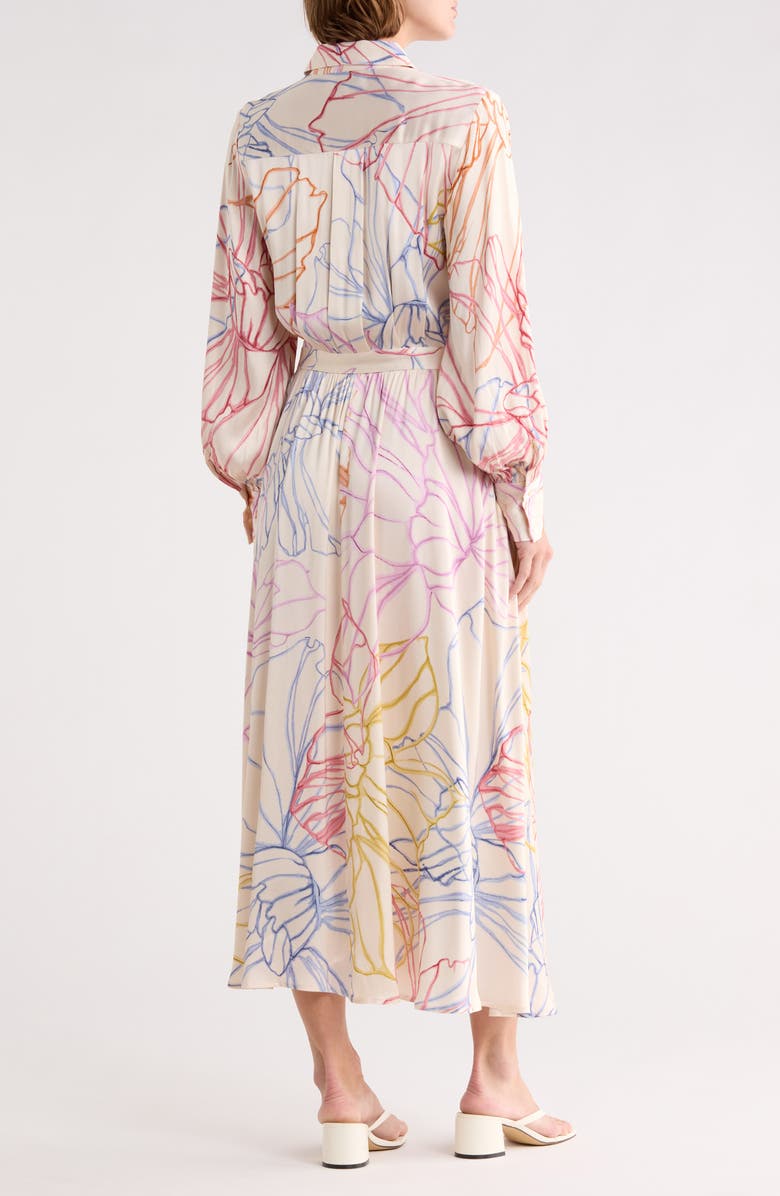 FRNCH Amanda Long Sleeve Shirtdress, Alternate, color, Pastel Skecth