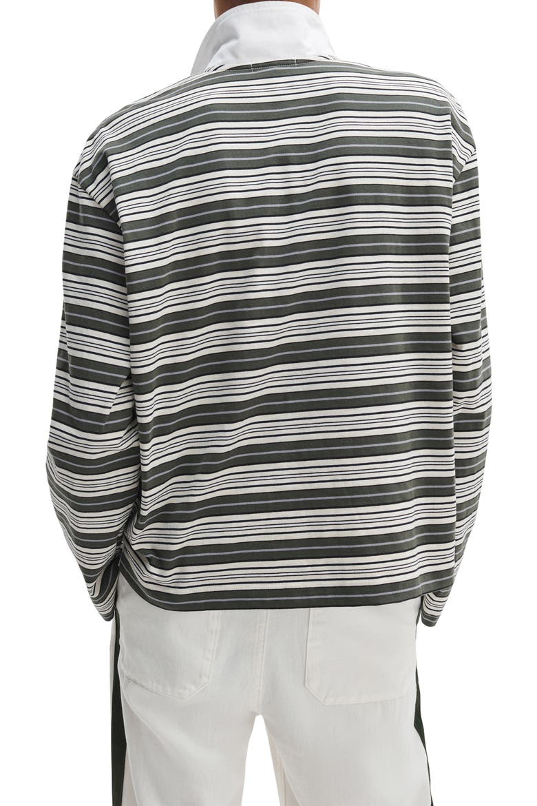 Kelly Stripe Long Sleeve Cotton Polo, Alternate, color, GREEN MULTI