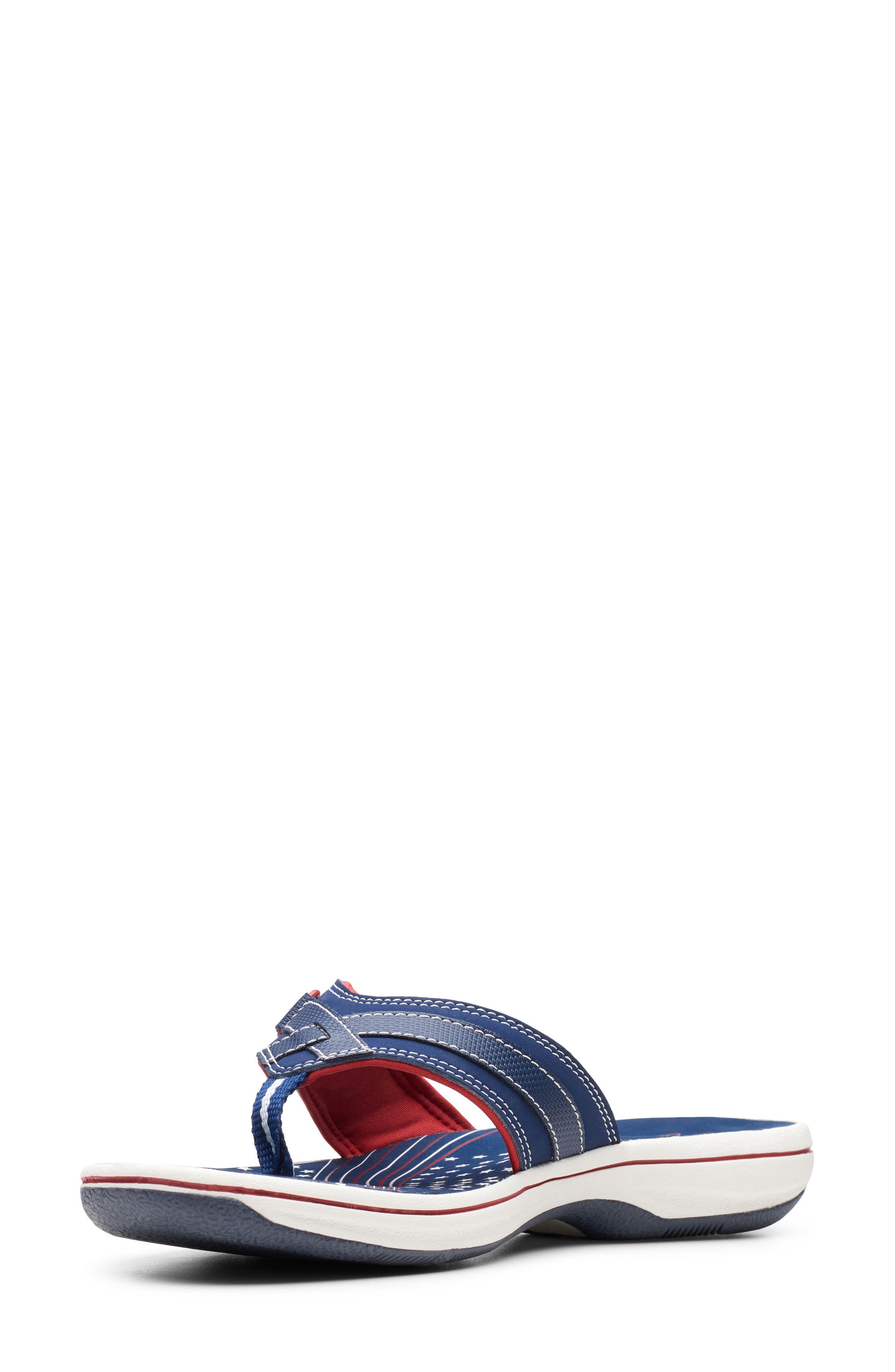 Clarks<sup>®</sup> Breeze Sea Thong Sandal, Alternate, color, Navy/Red