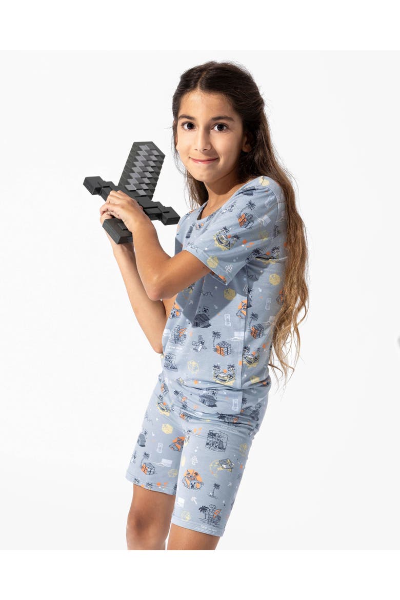 Minecraft Time to Mine Kids 2-Piece Short Sleeve & Shorts Pajama Set, Alternate, color, Minecraft: Time to Mine