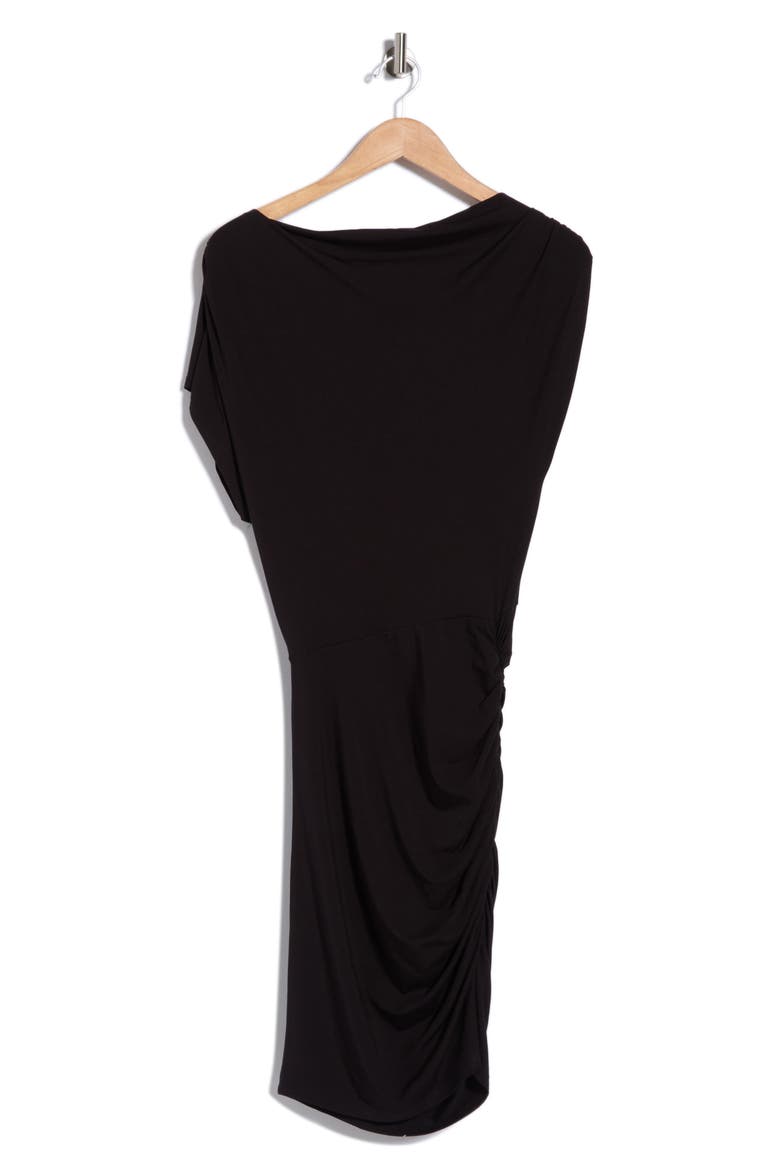 Valarie Ruched Jersey Dress, Alternate, color, BLACK SOLID