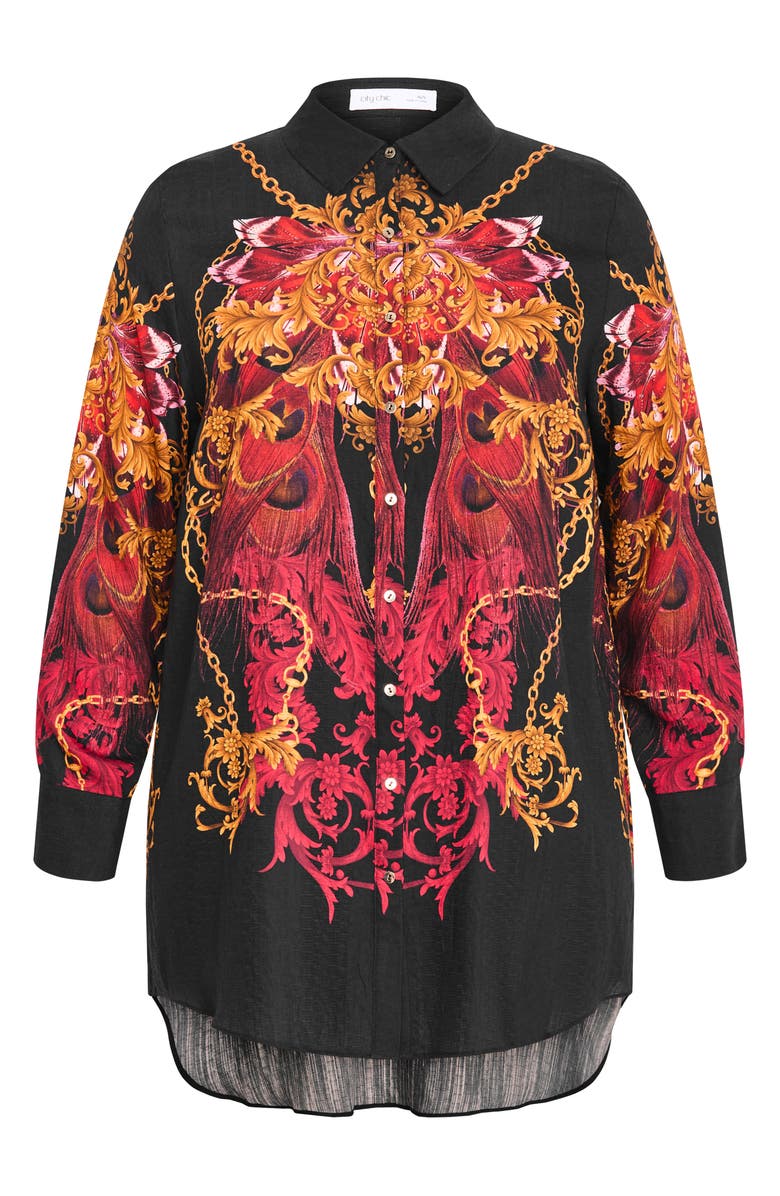 City Chic Savannah Shirt, Alternate, color, Ruby Lavish