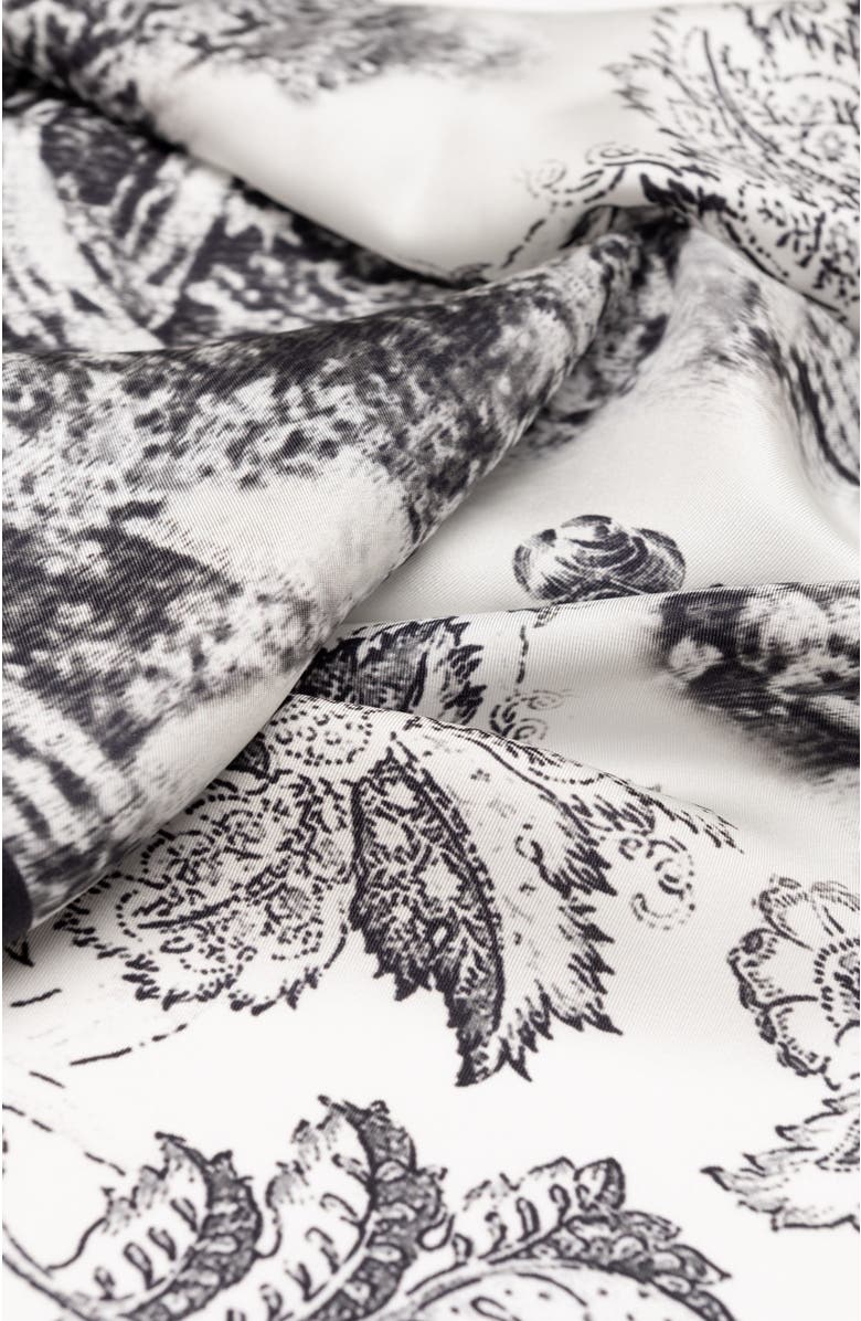 Elizabetta Toile - Long Silk Scarf for Women, Alternate, color, Black