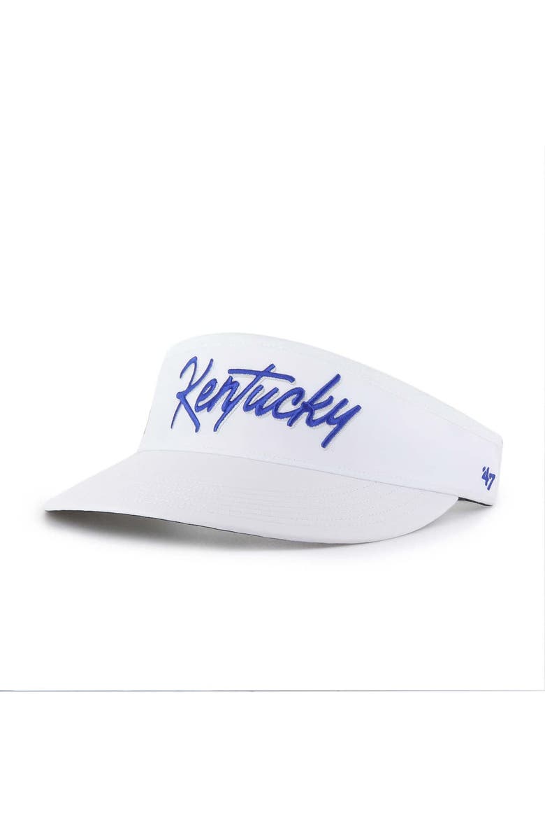 '47 Men's '47 White Kentucky Wildcats Melbourne brrr° Adjustable Visor, Alternate, color, 