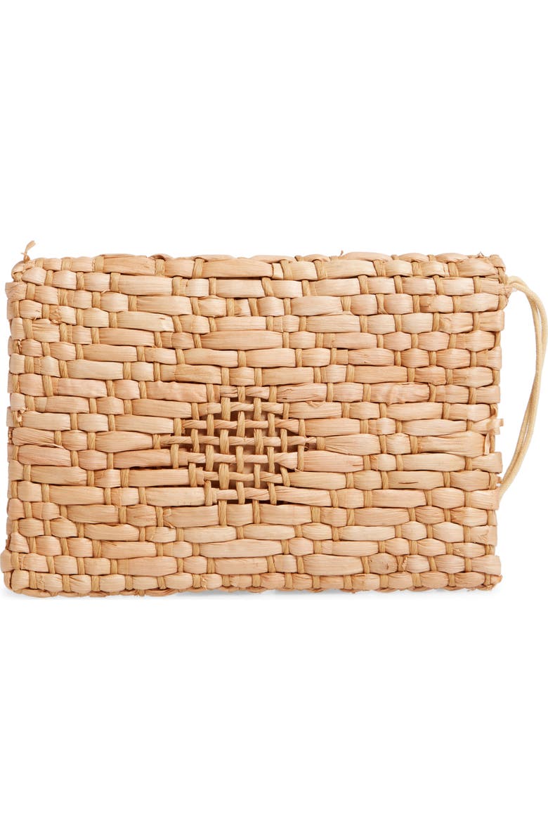 Knotty Woven Straw Clutch, Alternate, color,