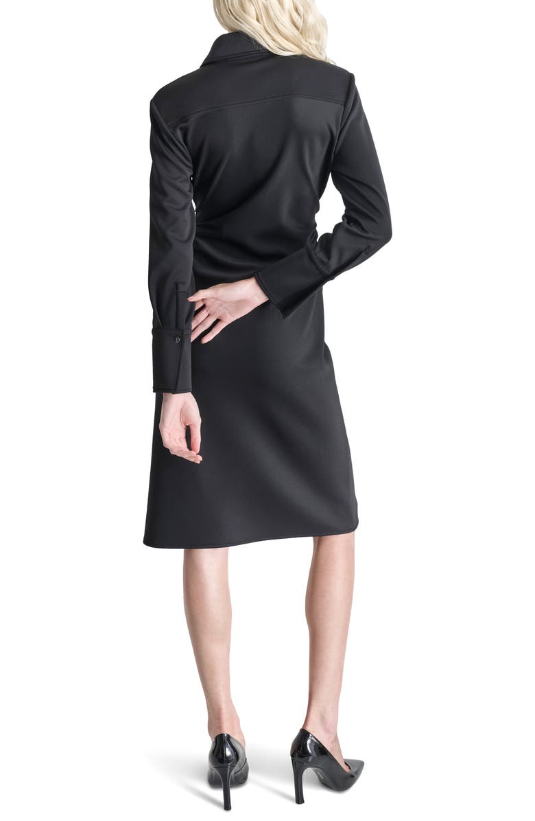 DKNY Long Sleeve Scuba Knit Shirtdress, Alternate, color, 