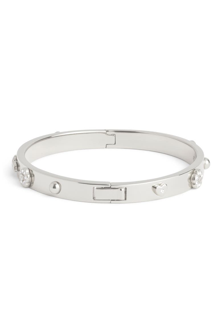 Mixed Stud Bangle, Alternate, color, RHODIUM