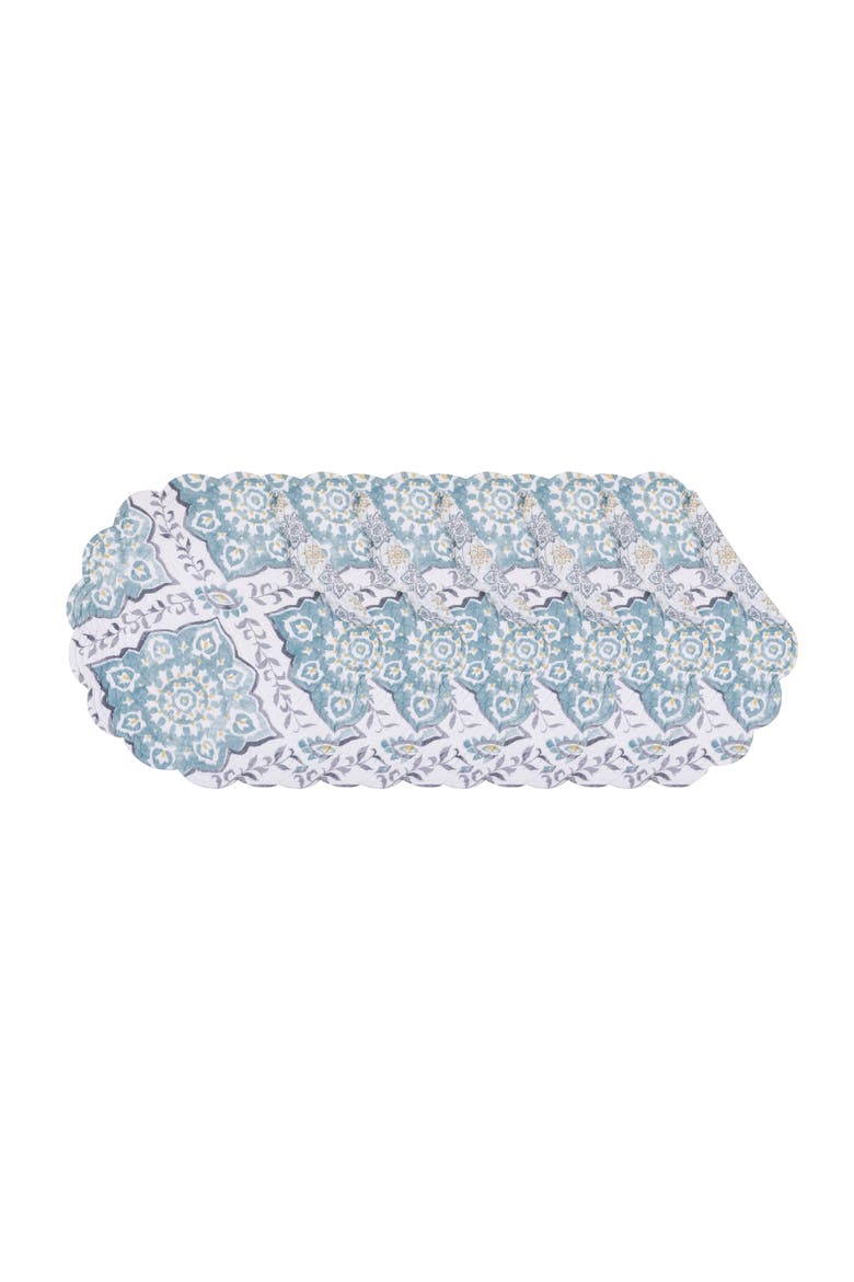 Harlan Round Placemats, Set of 6, 17", Main, color, Blue