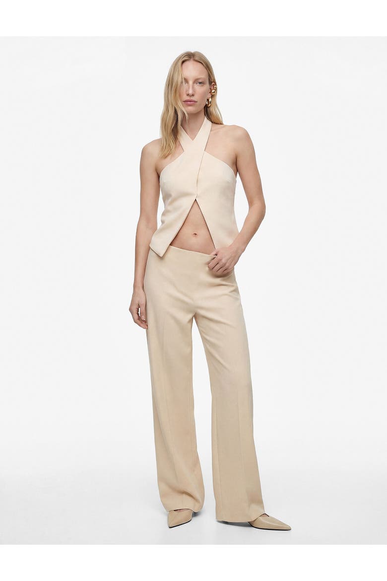 Halter Neck Crop Top, Alternate, color, ECRU