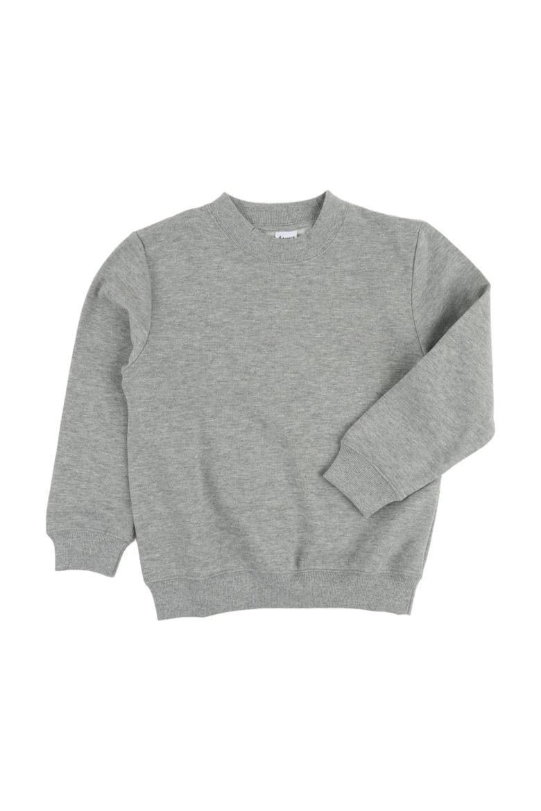 Kids Pullover Sweatshirt, Long Sleeve, Solid Colors, Alternate, color, LIGHT GREY
