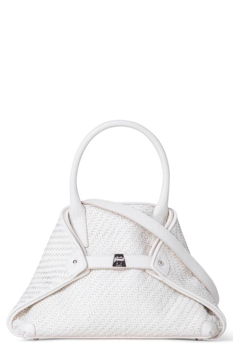 Small AI Woven Leather Convertible Tote
