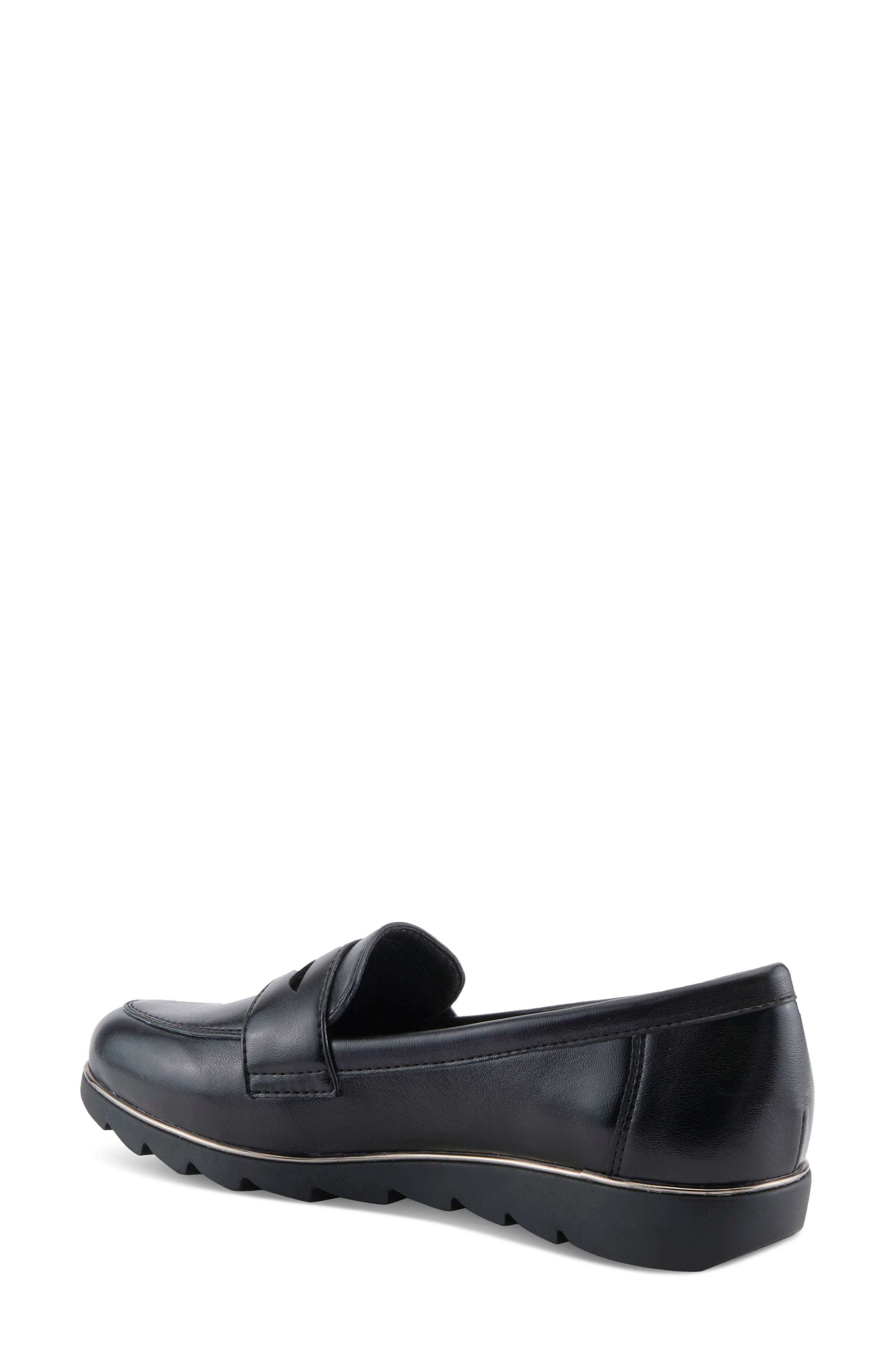 Cantuta Faux Leather Loafer, Alternate, color, BLACK