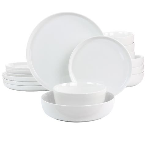 White Deco 16 Piece Fine Ceramic Dinnerware Set