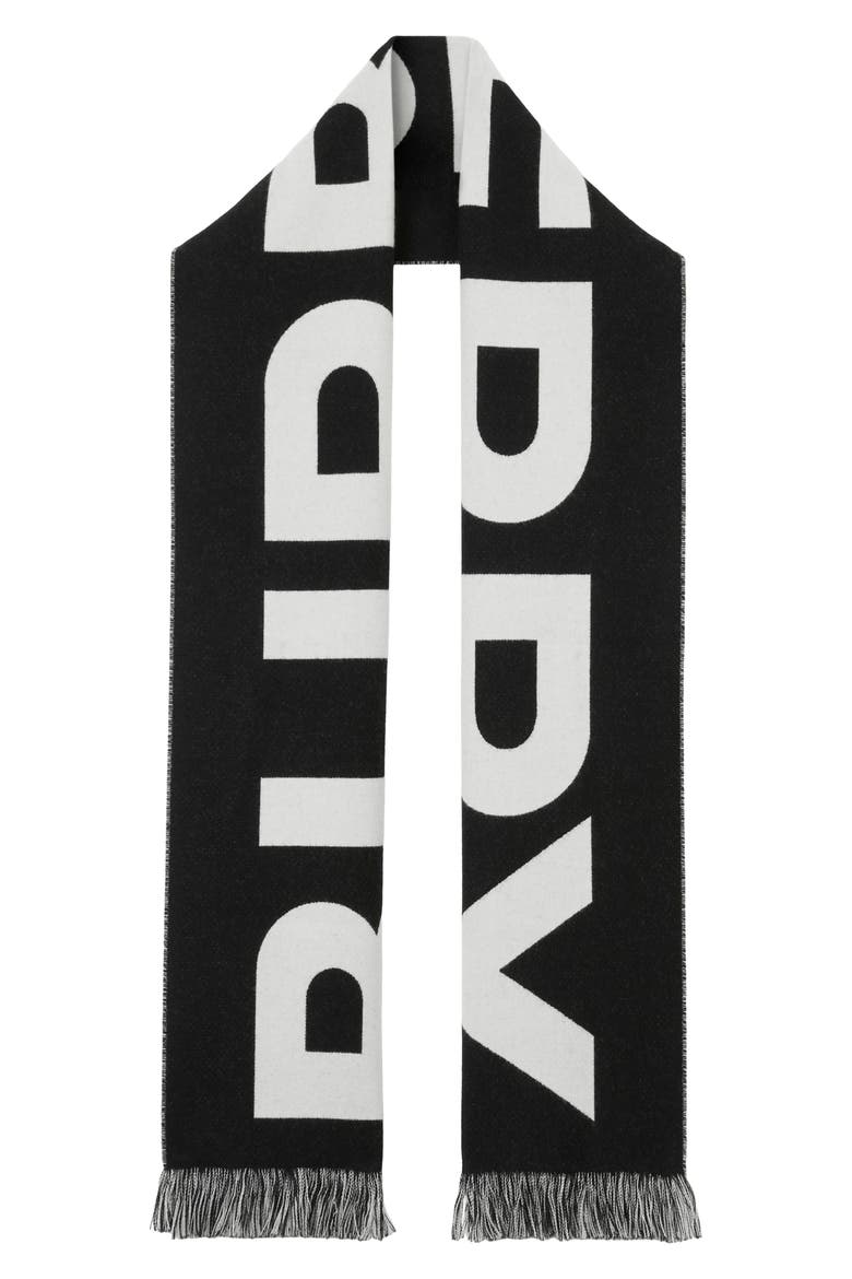 Core Wool Football Scarf, Main, color, BLACK