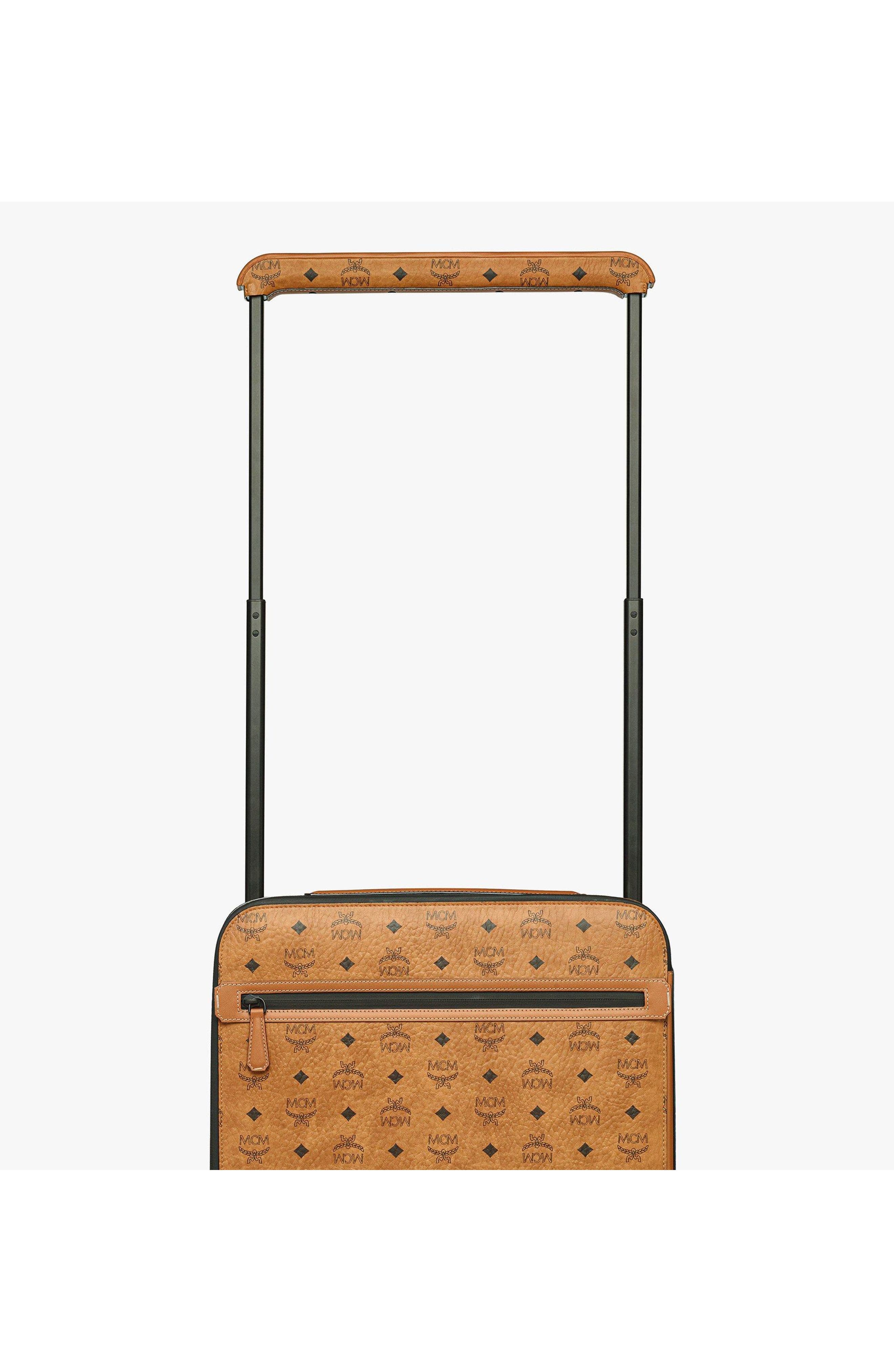 MCM Ottomar Cabin Trolley in Visetos, Alternate, color, Cognac