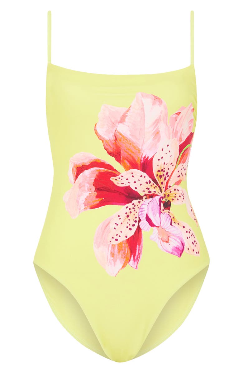 Milly Songe D'Iris Placement Print One-Piece Swimsuit, Alternate, color, 
