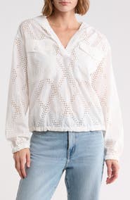 UGG® Jessamine Eyelet Hooded Pullover