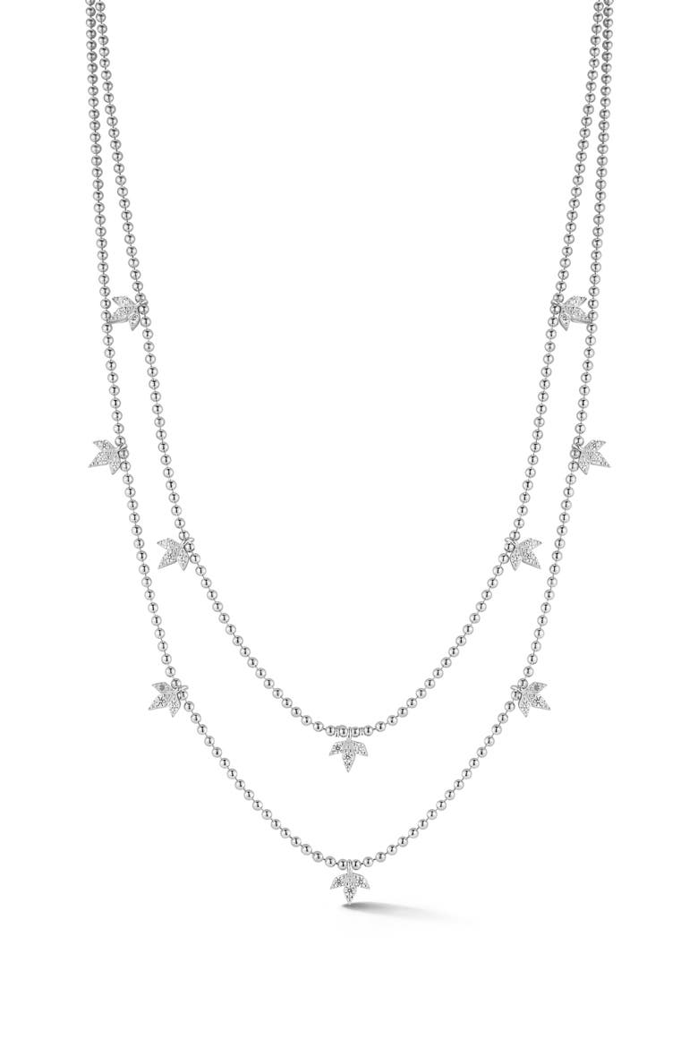 Double Layered Necklace, Main, color, SILVER