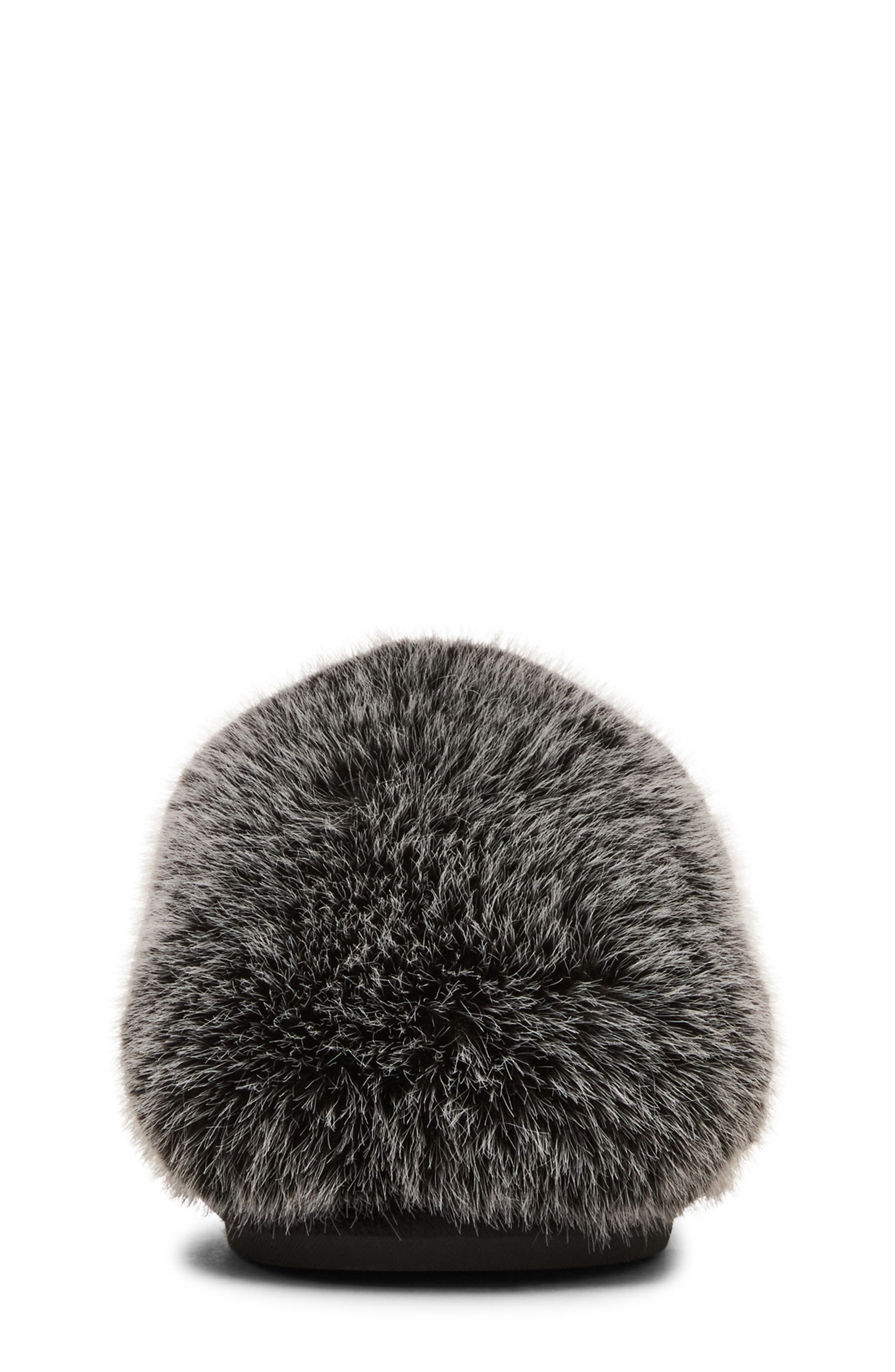 Steve Madden Kids' JPoof Faux Fur Slipper, Alternate, color, Grey