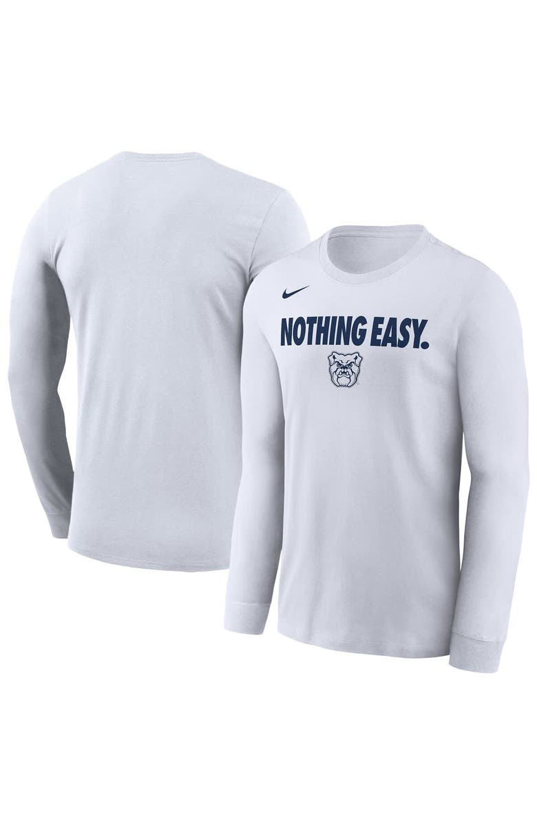 Nike Men's Nike White Butler Bulldogs 2025 On-Court Bench Long Sleeve T-Shirt, Main, color, 
