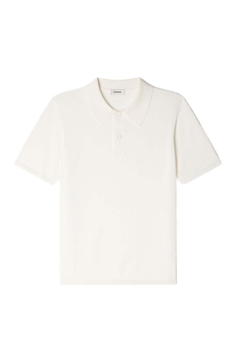 SANDRO Short-sleeve knitted polo shirt, Main, color, White