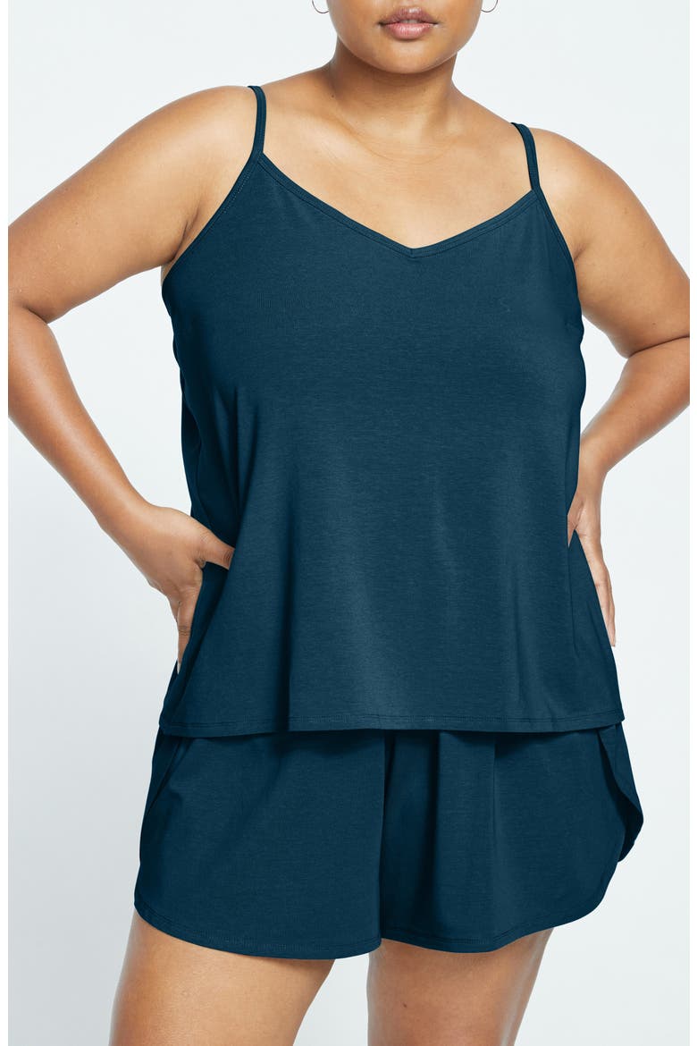Natalie Jersey Camisole & Shorts Sleep Set, Main, color, DEEP SEA