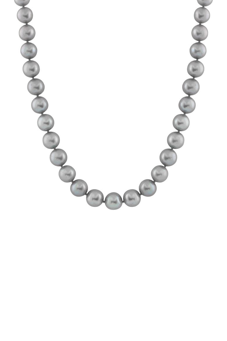 14K White Gold 7-8mm Dyed Gray Pearl Necklace, Main, color, DYED GRAY