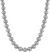 SPLENDID PEARLS 14K White Gold 7-8mm Dyed Gray Pearl Necklace