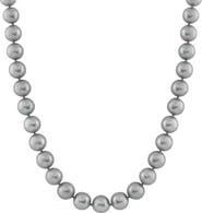 SPLENDID PEARLS 14K White Gold 7-8mm Dyed Gray Pearl Necklace