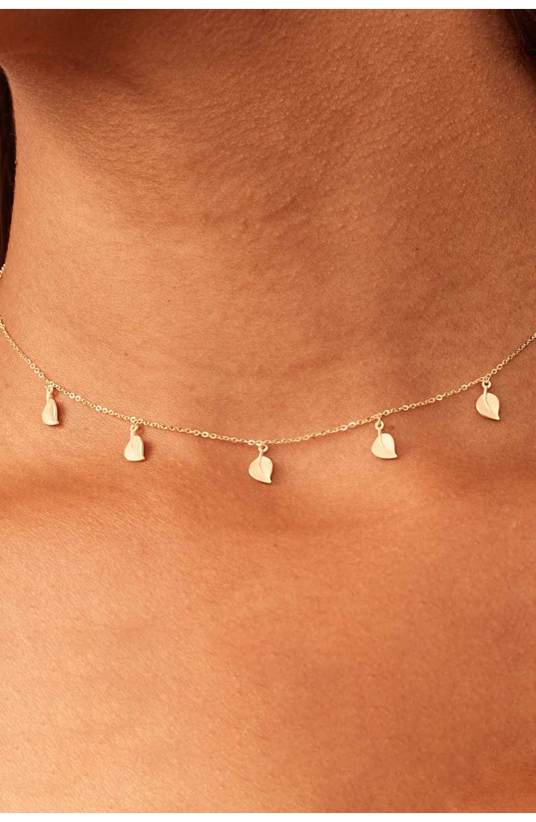 Oradina 14K Yellow Gold New Beginnings Station Choker, Alternate, color, Yellow Gold