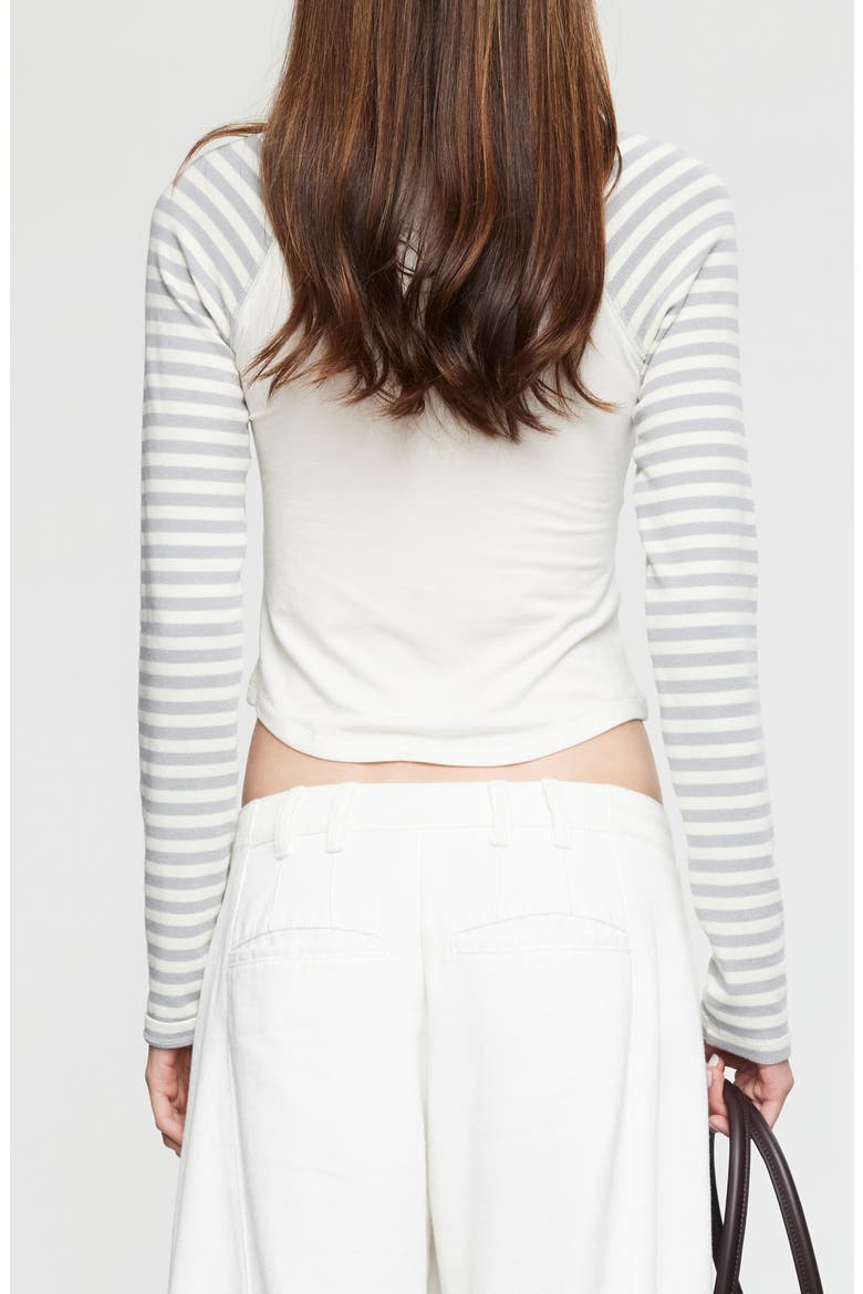 Bloom Striped Baseball T-Shirt, Alternate, color, VANILLA CLOUD STRIPE