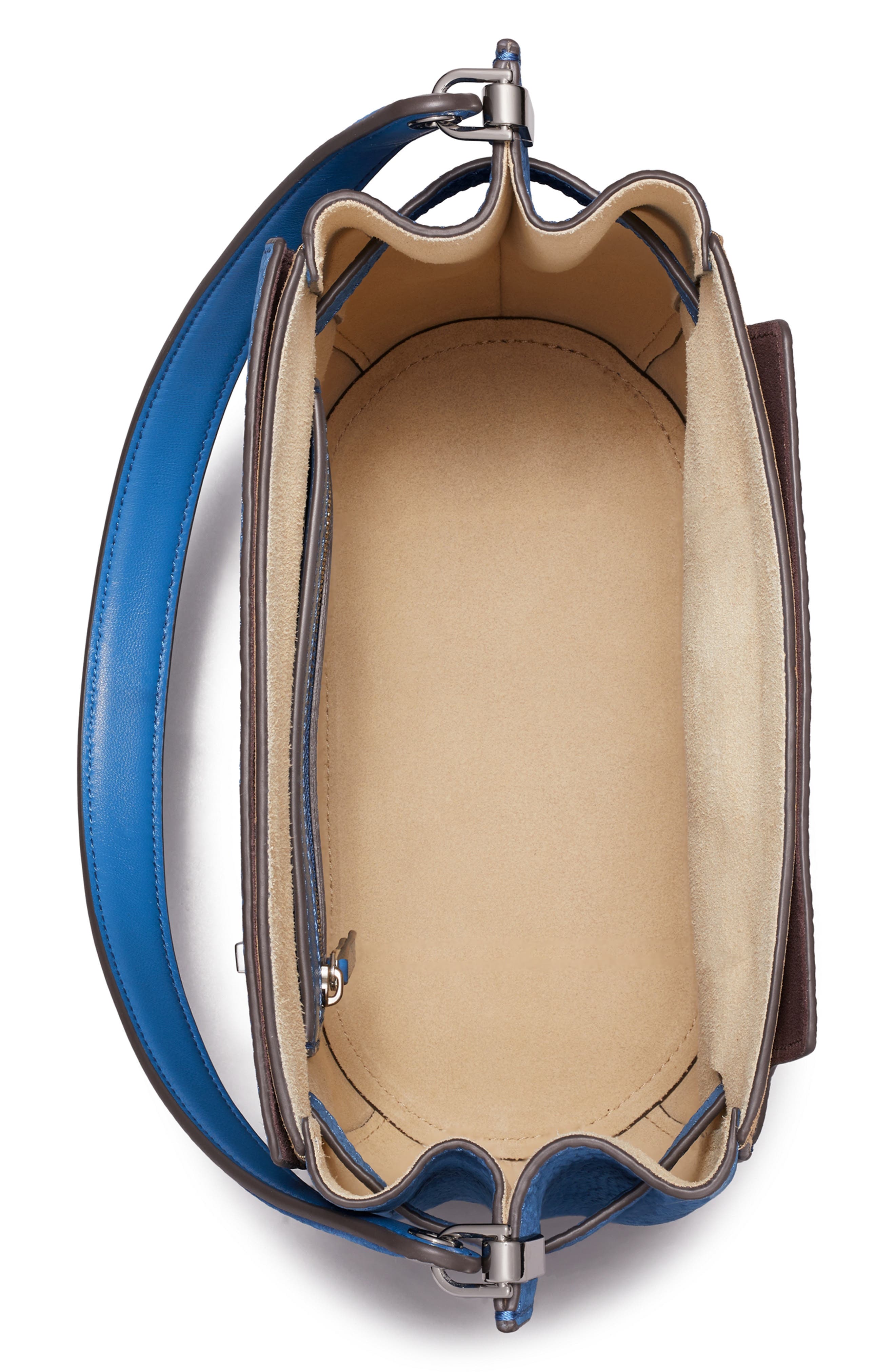 Lee Radziwill Nubuck Bucket Bag, Alternate, color, BRIGHT BLUE