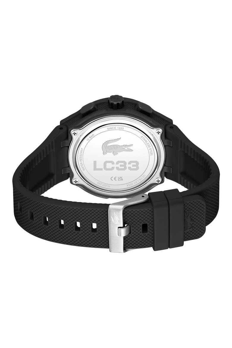 LC33 Silicone Strap Watch, 45mm, Alternate, color, BLACK