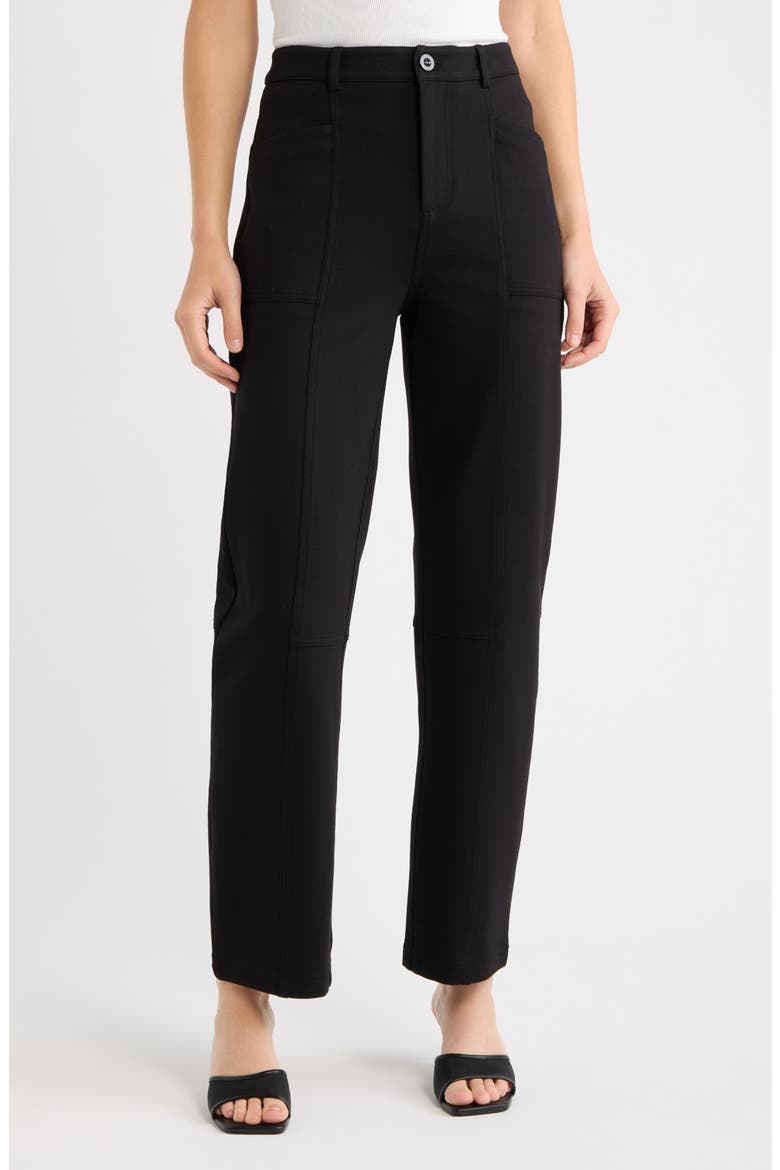 Stretch Barrel Leg Pants, Main, color, BLACK
