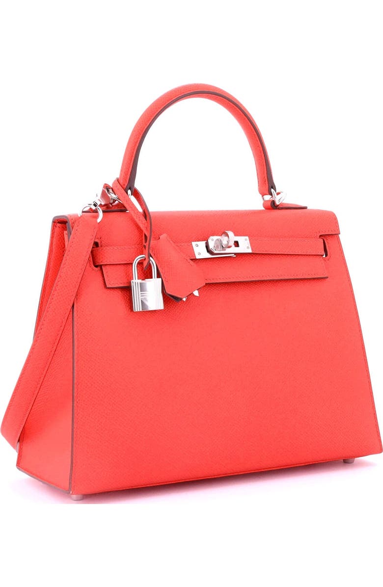 Pre-Owned Hermes Kelly Handbag Verso Epsom with Palladium Hardware 25, Alternate, color, Rose Mexico/Rouge Sellier