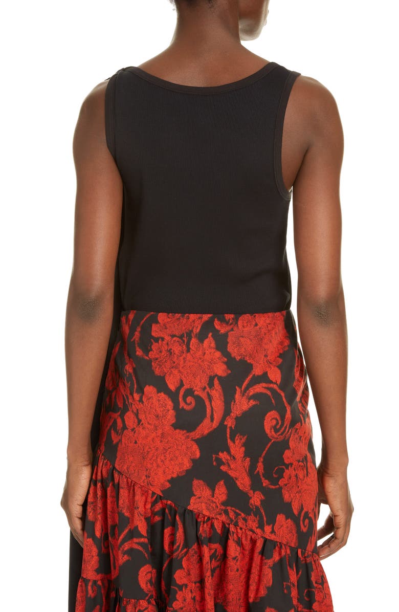 Dries Van Noten Hert Bow Rib Cotton Tank, Alternate, color, 