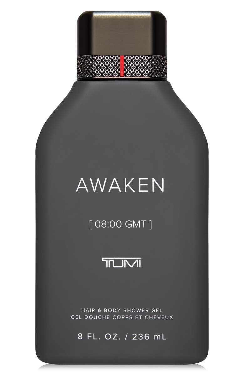 TUMI Awaken [08:00 GMT] Hair & Body Shower Gel, Main, color, 