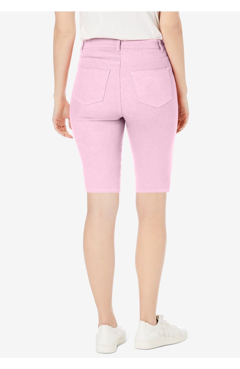 Jessica London True Fit Stretch Denim Bermuda Short, Alternate, color, Black