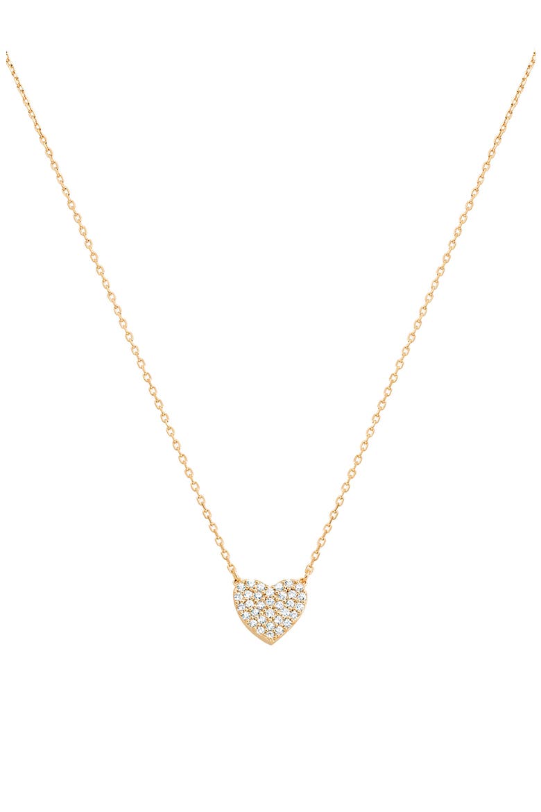 Sterling Silver 18k Gold Plated Crystal Heart Necklace Meaningful Everyday, Main, color, Gold