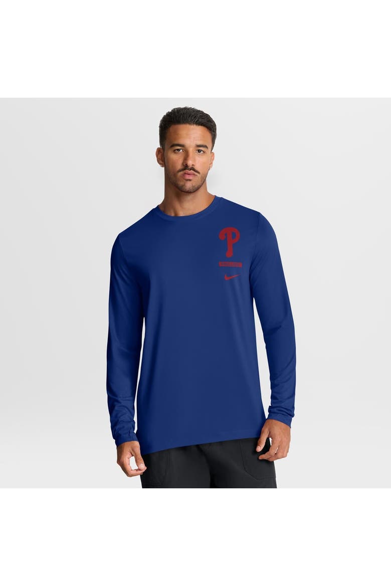 Men's Nike Royal Philadelphia Phillies 2-Hit Legend Dri-FIT Long Sleeve T-Shirt, Alternate, color, Royal