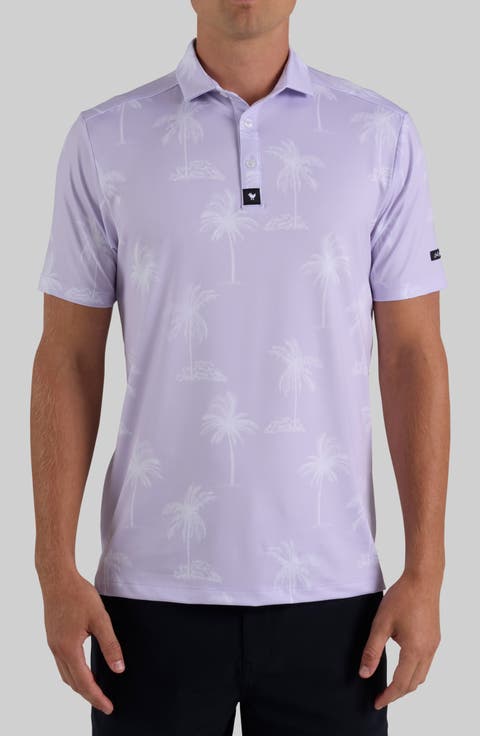 Core Palm Tree Print Performance Golf Polo